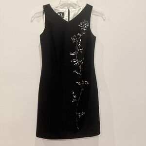 VINTAGE YL by Yair Floral Cutout Black Dress Sz 4 AP